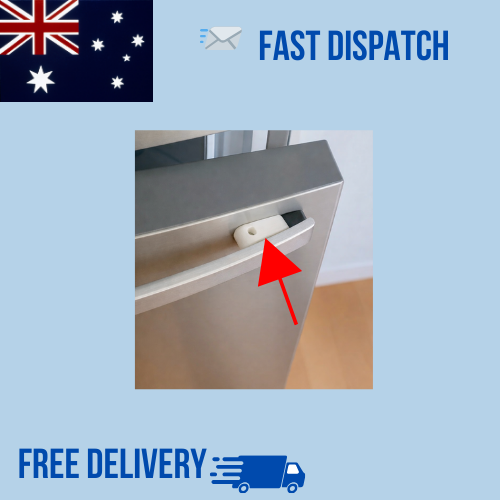 Fridge mounting view of fridge door handle bracket pedestal