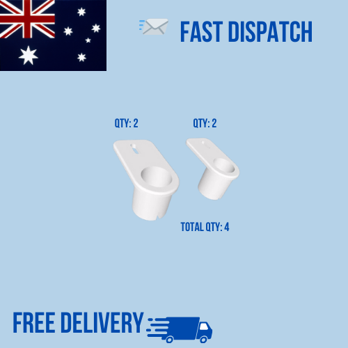 Fridge freezer door hinge kit compatible with Dometic RM series, white plastic hinge brackets shown at an angle