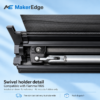 Swivel holder inside the awning rail with fixing and silver leg linkage visible