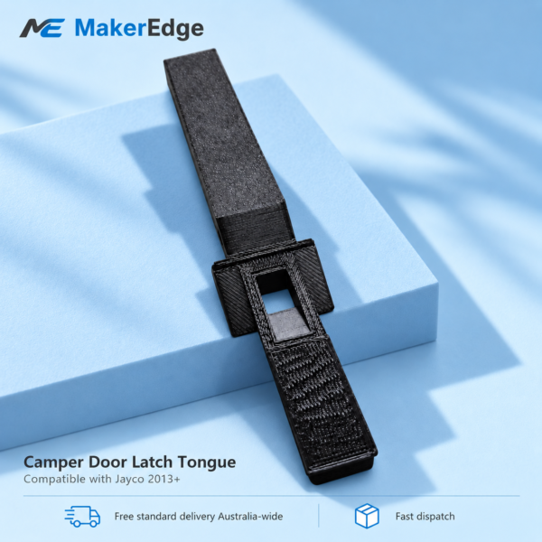 Jayco 2013+ Latch Tongue – Reverse Reverse view of the black replacement camper door latch tongue
