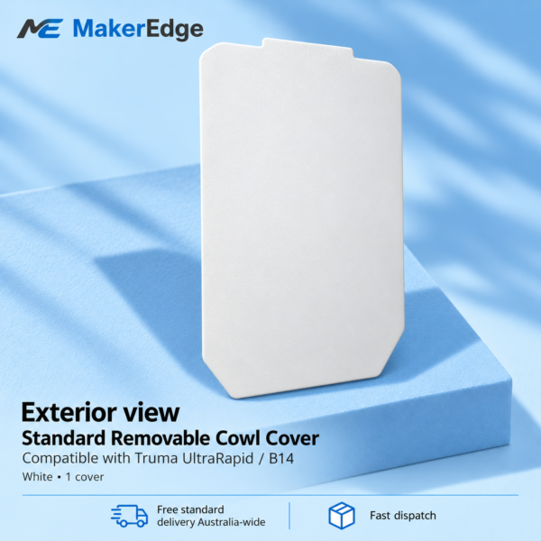 Truma Cowl Cover – Exterior Exterior view of the white standard removable cowl cover